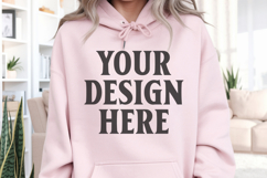 Light pink Gildan 18500 Hoodie Mockup, Unisex Sweatshirt Product Image 1