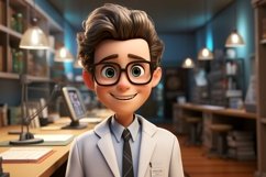 3D Character Child Boy Optometrist with relevant environment Product Image 1