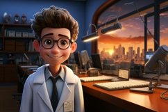 3D Character Child Boy Optometrist with relevant environment Product Image 1
