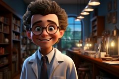 3D Character Child Boy Optometrist with relevant environment Product Image 1