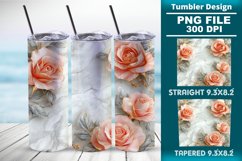 3D Rose Tumbler 20oz skinny wrap design, Tumbler design Product Image 1