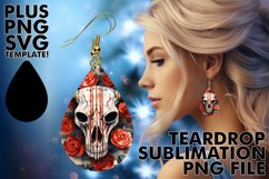 3D Sunflower Teardrop Earrings Sublime Print Product Image 1