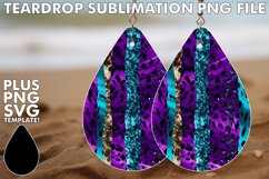 Leopard Print Elegance: Sparkling Teardrop Charm Product Image 1