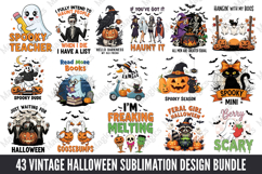 43 Vintage Halloween Sublimation Design Bundle Product Image 1