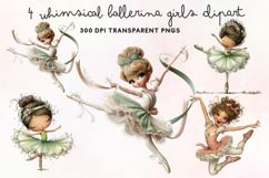 Whimsical Ballerina Girls Clipart PNG Product Image 1