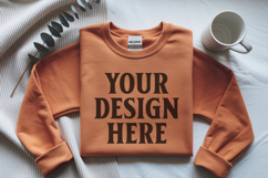 Orange Gildan 18000 Folded Flat Lay Mockups Product Image 1