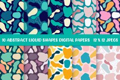 Abstract Liquid Shapes Digital Papers, Seamless Patterns Product Image 1