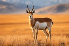 Majestic antelope on golden savannah at sunset Product Image 1