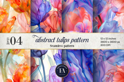 Abstract Tulips Dreamy Paper| Tulips alcohol ink pattern Product Image 1