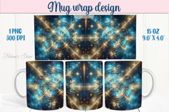 Abstract cosmic sky mug wrap 15 oz sublimation designs png Product Image 1