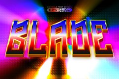 Retro editable text effect style blade futuristic 80s Product Image 1