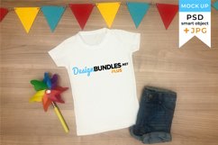 Kids T-shirt Mockup | Birthday Toddler Shirt Mockup JPG PSD Product Image 1