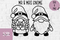 Mr & Mrs Claus gnome | Paper cutting | Santa Gonk SVG Product Image 1