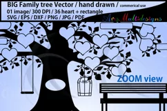36 hearts Big family tree clipart with added rectangle Product Image 2
