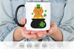 Irish Cat for St Patrick's Day, Cat svg, Pot of Gold svg Product Image 4