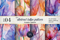 Abstract Tulips Dreamy Paper| Tulips alcohol ink pattern Product Image 1