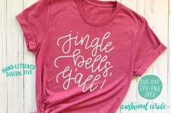 Jingle Bells Y'all - A Hand Lettered Christmas SVG File Product Image 1
