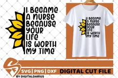 Nurse svg, Sunflower svg, Nurse Life svg, Medical, Flower Product Image 2
