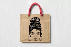 Messy Bun Mom SVG Mom Life Messy Bun Afro Women Wedding SVG Product Image 4