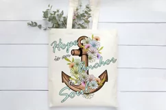 Hope Is An Anchor Sublimation Design | Anchor With Flowers Product Image 3