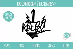 1st Birthday Cake Topper SVG | 1Rocks SVG for Boy Birthday Product Image 2