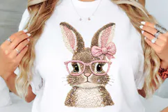 Easter Bunny png, Knit Bunny with Glasses png Product Image 2