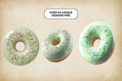 Matcha Donuts Clipart Bundle 4 PNG Product Image 3