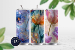 Abstract Tulips Dreamy Paper| Tulips alcohol ink pattern Product Image 2