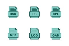 Set Of File Formats Icons Product Image 1