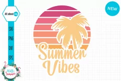 Summer Vibes Sunset Svg, Sunrise Svg, Sunset Vintage Svg Product Image 2