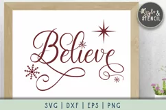 Believe Christmas SVG - PNG, DXF, SVG, EPS, Cut File Product Image 1