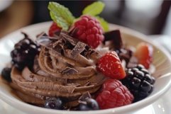 Decadent chocolate mousse with fresh berries Product Image 1