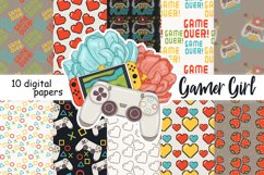 Gamer Girl PATTERN Self Time Relax Digital Paper JPEG files Product Image 1