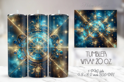Cosmic night sky tumbler 20oz wrap sublimation design png Product Image 1