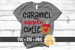 Caramel Apple Cutie - Girl Fall SVG PNG DXF Cut Files Product Image 1