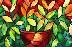 Stained Glass Leaves Background Wallpaper Product Image 1