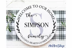 Circle Monogram Svg, Farmhouse Sign Svg, Family Name Svg Product Image 1
