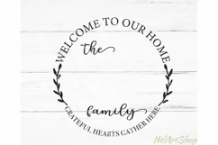Circle Monogram Svg, Farmhouse Sign Svg, Family Name Svg Product Image 2
