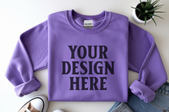 Gildan 18000 Purple Folded Flat Lay Mockups Product Image 1