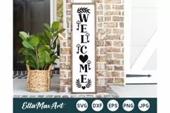 Welcome Porch Sign SVG, Vertical Sign Svg, Front Porch Product Image 1