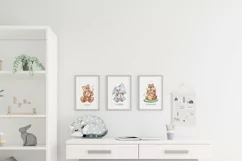 Watercolor cute animals clipart-bunny, bear, hamster Product Image 4