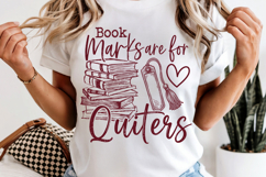 Bookmarks Are For Quitters PNG Funny Book Lover Reading Product Image 6