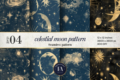 Celestial Moon Digital Papers| Vintage night Paper Product Image 1