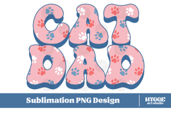 American Cat Dad 4th of July USA Paw DTF PNG Sublimation Product Image 1