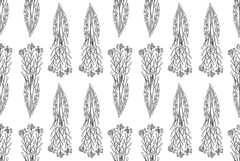 Line art botanical plants floral seamless pattern with wildf Product Image 1