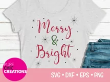 Christmas SVG|Merry & Bright|SVG DXF PNG EPS Product Image 2