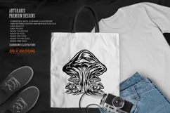 Silhouette of Nature Fungus Plant Mushrooms Product Image 2