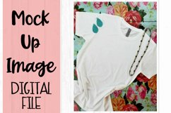 White Tee on Floral Background v2 Mock Up Product Image 1