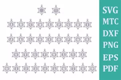 HANUKKAH BANNER STAR of DAVID DESIGN #05 A to Z 0 to 9 SVG Product Image 2