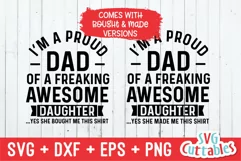 Dad SVG Cut File | Proud Dad Of A Awesome Daughter | Shirt Product Image 2